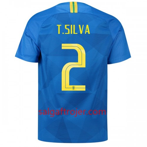 Brasilien Fodboldtrøjer T.Silva 2 Udebanesæt VM 2018 Brasilien Fodboldtrøjer T.Silva 2 Udebanesæt VM 2018